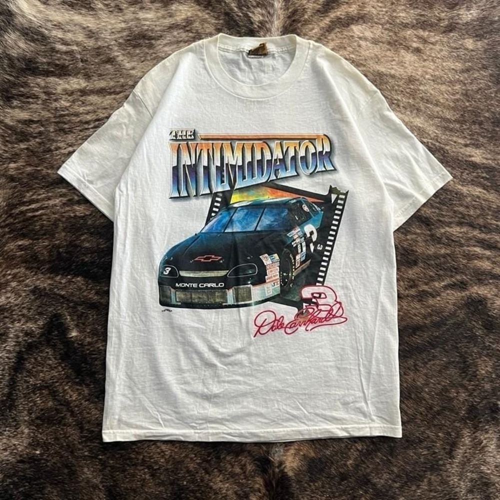 Vintage Dale Earnhardt Shirt Mens Large White 1990s‎ The Intimidator